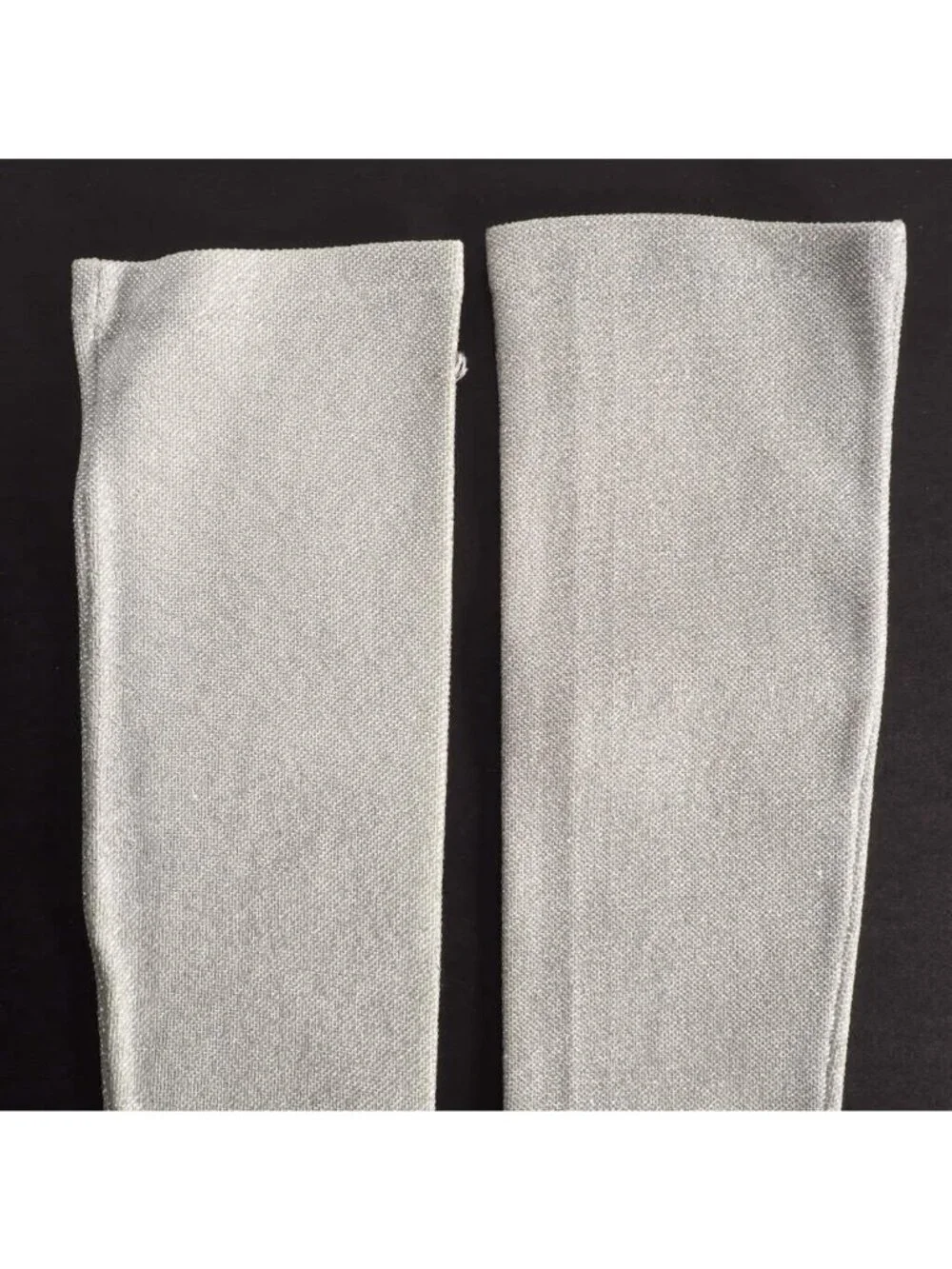 Vintage Womens Opera Gloves Size M Metalic Silver NOS 15 Inch Long Hello 80s